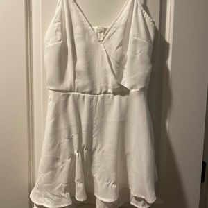 White flowy romper
